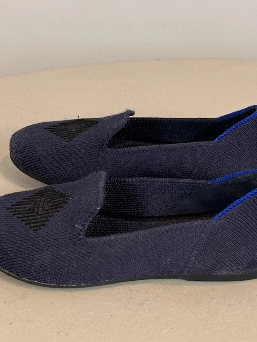 Rothy's Kids Navy Slip-On Loafers with Blue Trim